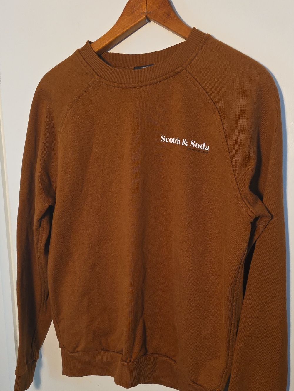 Scotch & Soda Small Crewneck Sweatshirt in Copper with White Logo Awesome Cond.